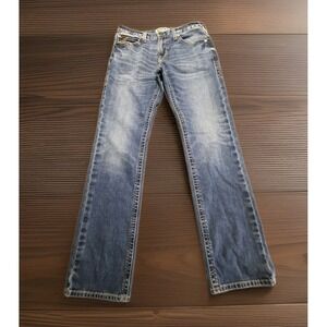 Ariat Mens Rebar M7 Slim Straight Leg Blue Jeans 31X32.5 Western See Description